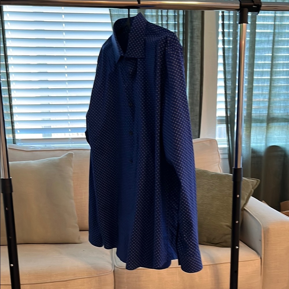 Michael Kors Navy Geometric Print Shirt